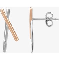 Silver Sparkle Two-Tone Fingers Crossed Stud Earrings E3263CRG0.5(T) - Image 2