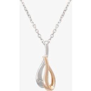 Silver Sparkle Two-Tone Looping Ribbons Pendant DP339CRG0.5(T)