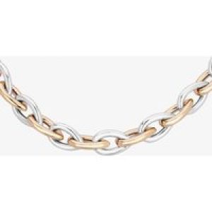 Sterling Silver Rose Gold Plated Two Colour 18 Inch Heavy Pear-Shaped Link Chain NTN180-S/R