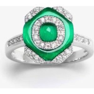 V Jewellery Garbo Green Cats Eye Ring 3095