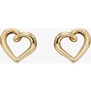 9ct Yellow Gold Open Heart Stud Earrings GE2293