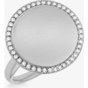 Silver Rhodium Plated Cubic Zirconia Round Signet Ring 8.82.0100 R