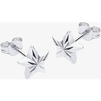 9ct White Gold Diamond Cut Star Stud Earrings 5.55.1483 - Image 2