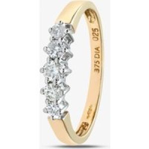 9ct Yellow Gold 0.25ct Graduating Five Stone Diamond Ring PR02707Y K