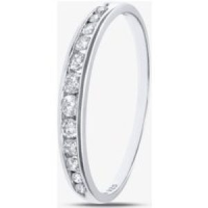 9ct White Gold 0.25ct Graduating Diamond Half Eternity Ring PR04775W P