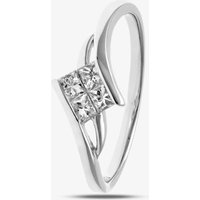 18ct White Gold 0.25ct Princess Cut Four Stone Diamond Ring PR09166 18KW M - Image 2