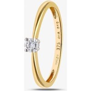 9ct Yellow Gold 0.10ct Solitaire Diamond Ring PR04304Y9DD K