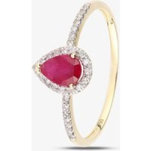 18 ct Ruby Diamond Pear & Cluster Ring DR1606Y18RU N