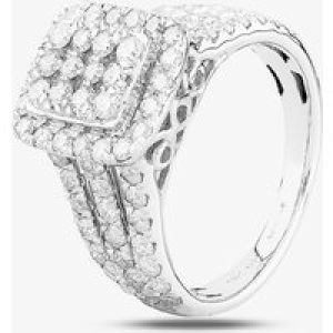 9ct White Gold 1.50ct Diamond Cluster 3 Shouldered THR24137-150 P