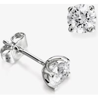 18ct White Gold 0.41ct Round Brilliant 4 Claw Diamond Earrings ERG241(4.0)PR - Image 2