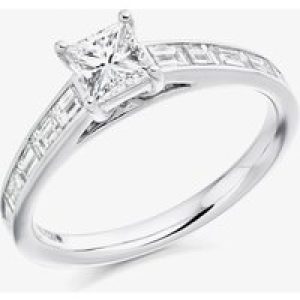 Platinum Princess-Cut Diamond-Shoulder Engagement Ring (M) ENG3342