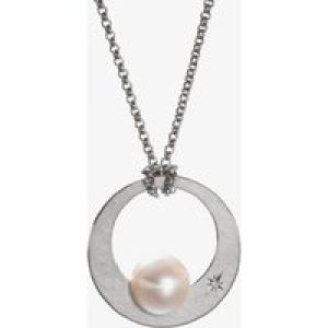 Eva Strepp Alma Silver & Freshwater Pearl Open Circle Necklace ALMA FRESHWATER