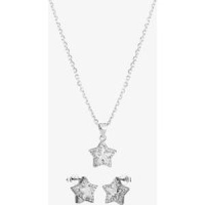 Silver Cubic Zirconia Star Pendant and Studs Set SET14288
