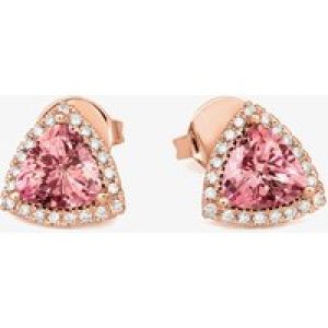 Tivon 18ct Rose Gold Trillion-Cut Morganite & Diamond Stud Earrings CERSHTR6MG