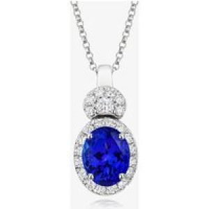 Tivon Platinum Oval Tanzanite and Diamond Cluster Necklace PWP-0861-TZ