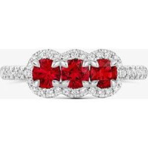 Tivon Platinum Ruby and Diamond Triple Halo Cluster Ring RWP-1886-RB M1/2