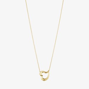 Georg Jensen Hearts of Georg Jensen 18ct Yellow Gold Love Leaf Heart Necklace 20001068