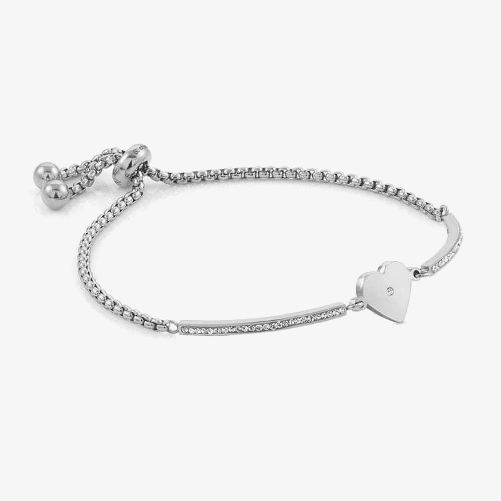 Nomination Milleluci Stainless Steel Heart Toggle Pave Half Bangle 028003/022