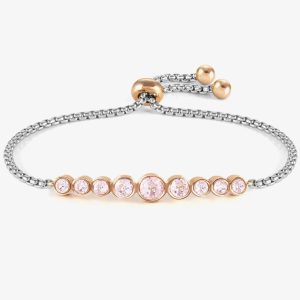 Nomination Milleluci Colour Stainless Steel Pink Crystal Circles Bracelet 028010/003