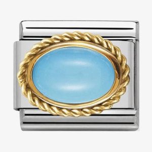 Nomination CLASSIC Gold Hard Stones Oval Turquoise Charm 030507/06