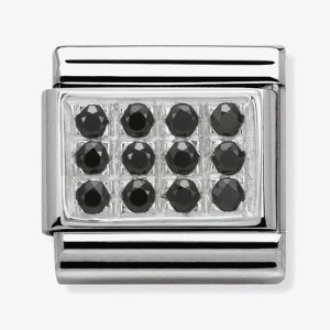 Nomination CLASSIC Silvershine Pave Black CZ Charm 330307/10