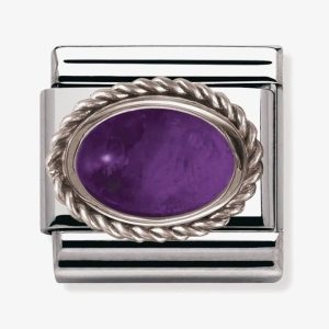 Nomination CLASSIC Silvershine Ornate Settings Amethyst Charm 330504/02