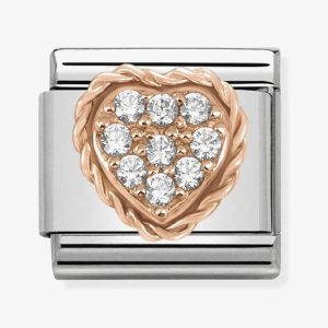Nomination CLASSIC Rose Gold Pave Cubic Zirconia Heart Charm 430312/02