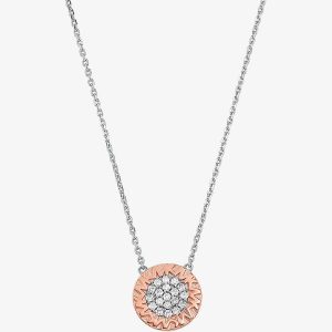 Michael Kors Premium Two-Tone Logo Disc Necklace MKC1587AN931