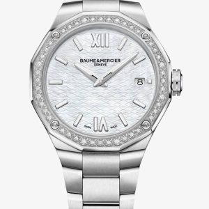 Baume & Mercier Ladies Riviera Diamond Set Mother-Of-Pearl Watch 10662