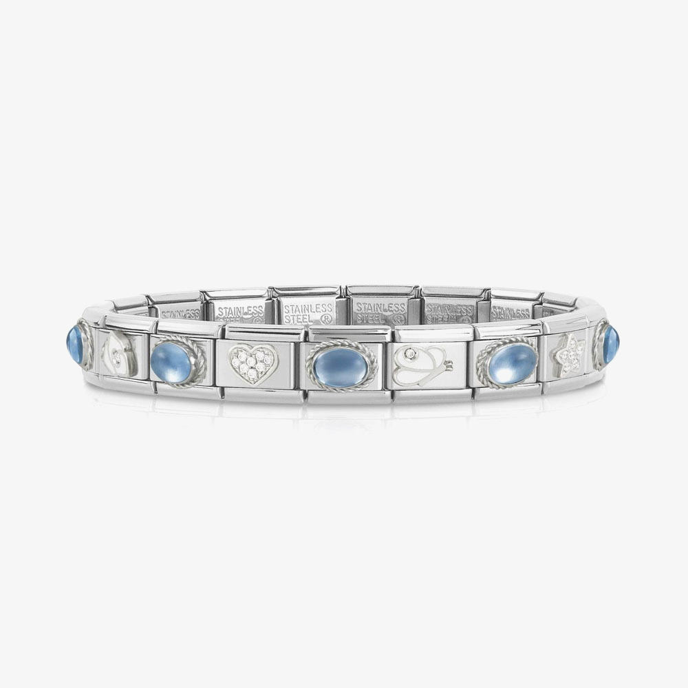Nomination CLASSIC Blue Faceted and Silver Symbol Bracelet 339013/20