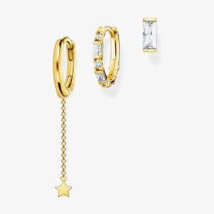 THOMAS SABO Ear Party Gold Tone Sparkling Earring Set
