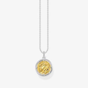 THOMAS SABO Silver Two Colour Anchor Disc Necklace KE2136-849-7-L45V