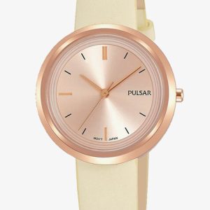 Pulsar Ladies Cream Leather Strap Watch PH8394X1