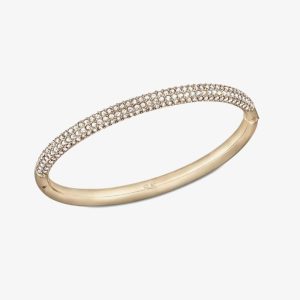Swarovski Stone Rose Gold Tone Half Pave Bangle 5032850