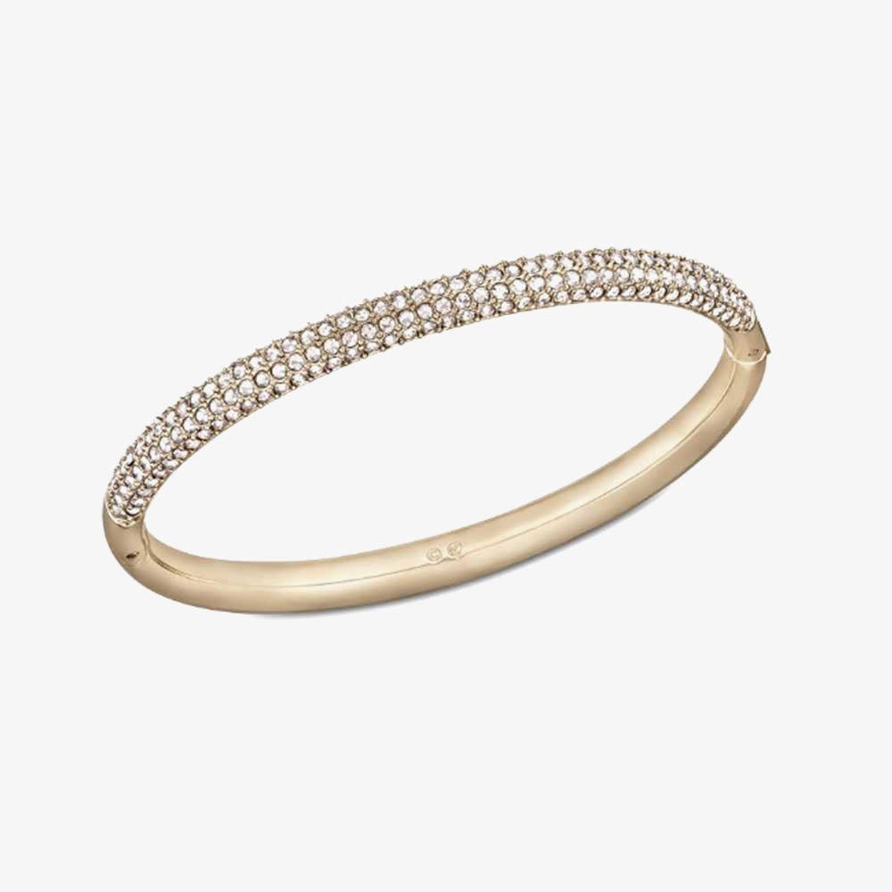 Swarovski Stone Rose Gold Tone Half Pave Bangle 5032850