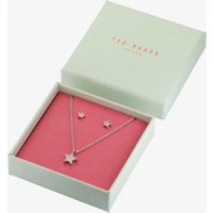 Ted Baker SASKIYA Silver Tone Nano Star Necklace & Stud Earring Set TBJ3171-01-02