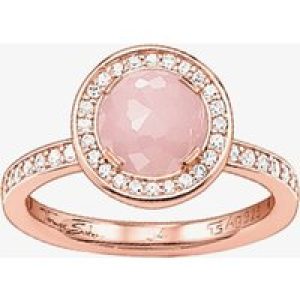 THOMAS SABO Rose Gold Plated Cubic Zirconia Quartz Round Cluster Ring TR1971-417-9