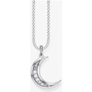 THOMAS SABO Sterling Silver Cubic Zirconia Royalty Moon Pendant Necklace KE1826-643-14-L45V