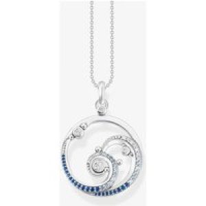THOMAS SABO Ladies Blue Wave Pendant Necklace KE2143-644-1-L45V