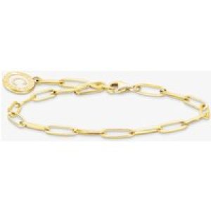 THOMAS SABO Gold Plated White Cold Enamel Long Link 17cm Charm Bracelet X0286-427-39-17