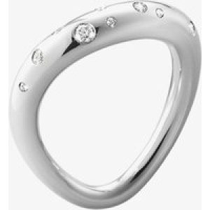 Georg Jensen Offspring 0.14ct Sterling Silver Diamond Set Ring 200001360005 (56-57)