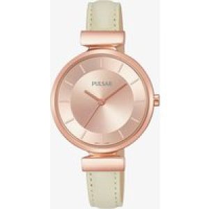 Pulsar Ladies Cream Leather Strap Watch PH8418X1