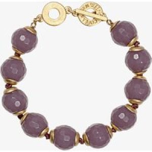 SENCE Twilight Gold Plated Pink Glass Orbs Bracelet V020