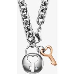 Gold Plated Stainless Steel Lock and Key Necklet ESNL11854A420