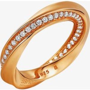 Rose Gold Plated Silver Cubic Zirconia Twisted Ring ELRG91962C180