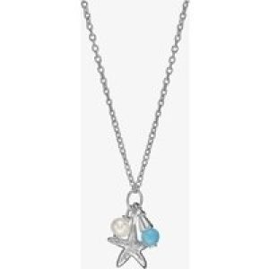 Fossil Elliot Sea Stars Chalcedony & Freshwater Pearl Necklace JFS00573040
