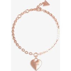 Guess Falling In Love Rose Gold Tone Heart Chain Bracelet UBB02229RGL