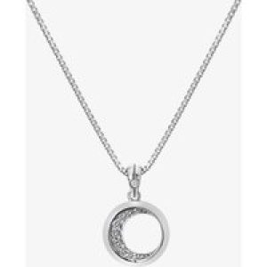 Hot Diamonds Celestial Sterling Silver White Topaz Small Moon Pendant Necklace DP859
