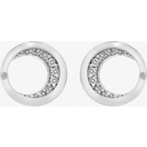 Hot Diamonds Celestial Sterling Silver White Topaz Moon Stud Earrings DE686