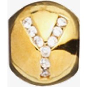 Lovelinks Gold Plated Silver Clear Cubic Zirconia Y Bead